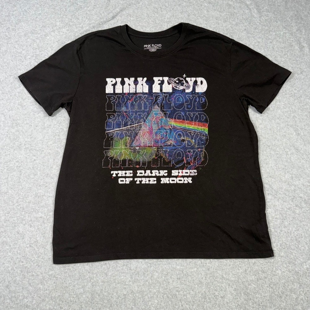 Pink Floyd Dark Side of the Moon Retro 70s T-Shirt Black Hybrid Large 12-14 1973